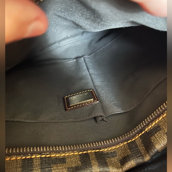 💯Authentic Fendi Zucchino and Zucca combination canvas leather handbag - Picture 16 of 16